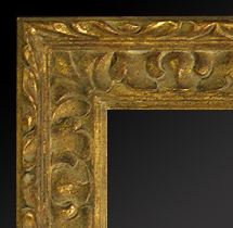 Angle cadre ancien bois doré sculpté